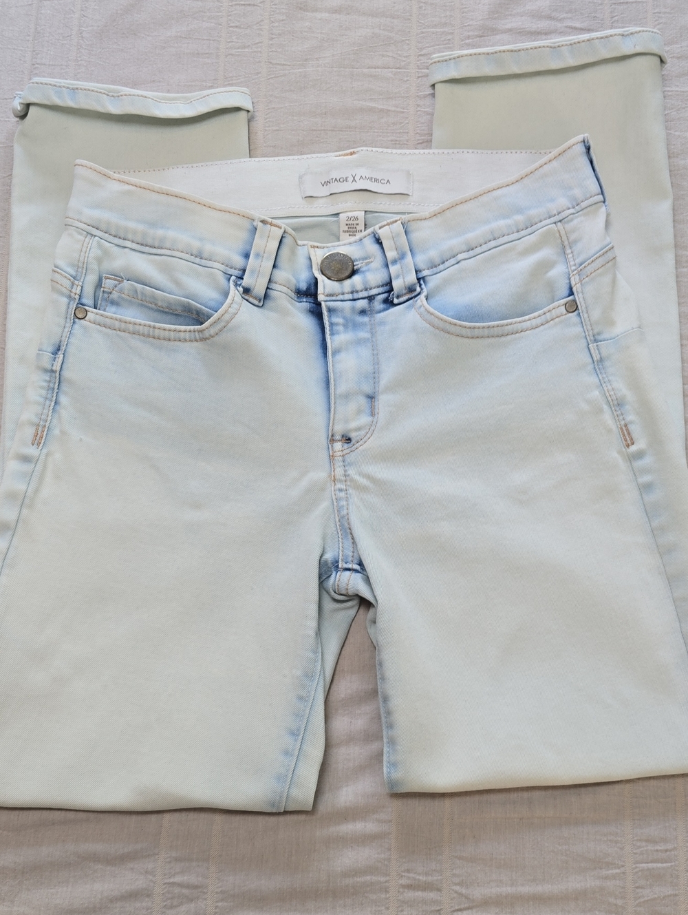 Vintage America Light Wash Cuffed Women’s Jeans Size 2/26